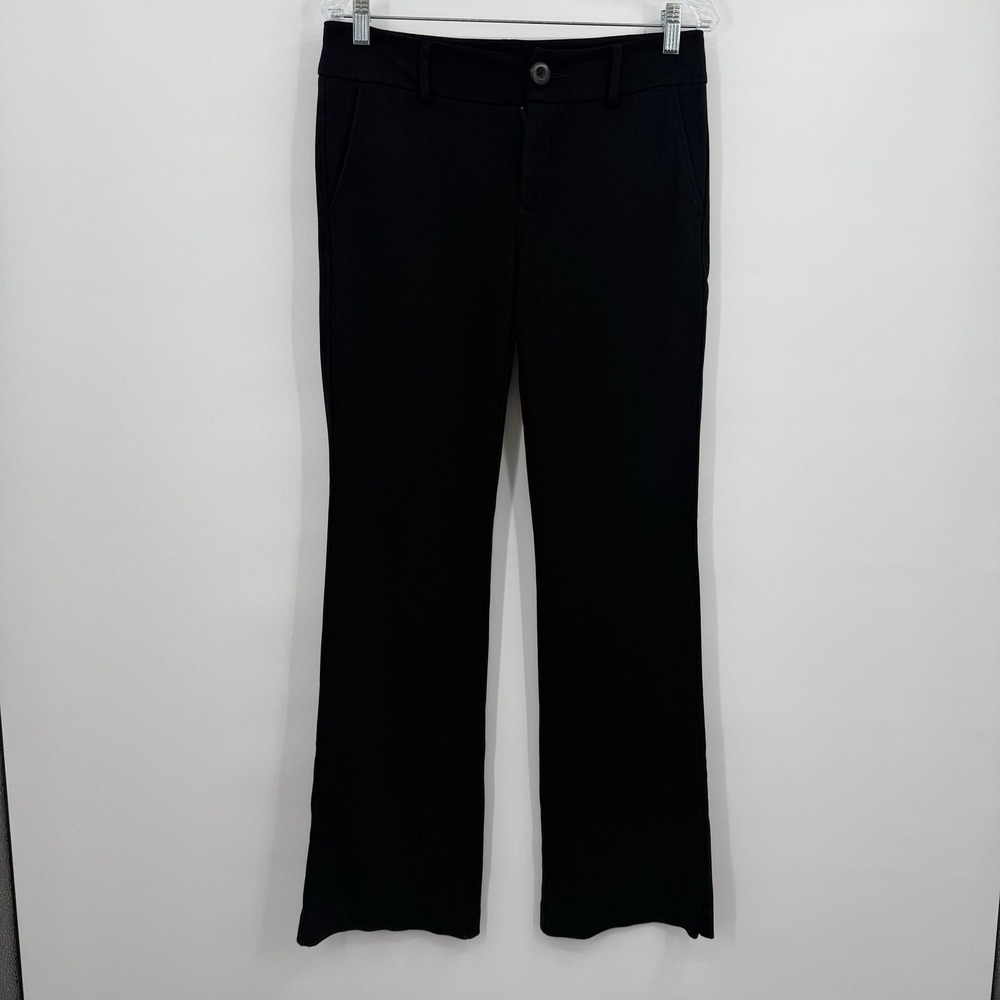 Cabi Pants Womens 6 Black Ponte Bootcut Top Notch Zip Pockets Workwear Office